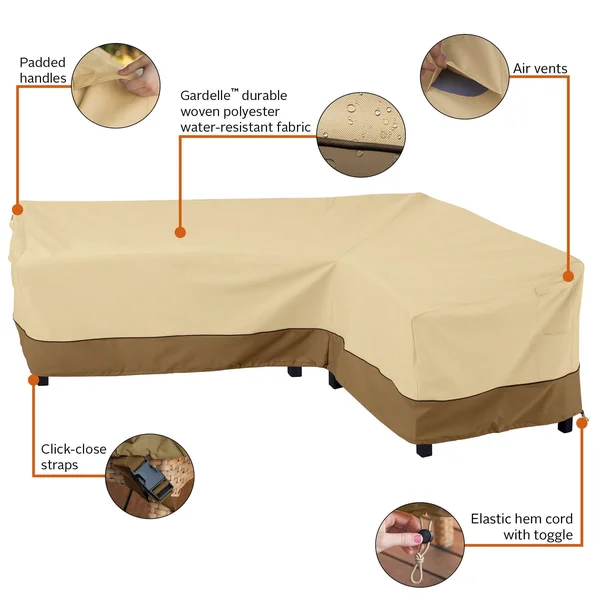 Veranda Patio Right Facing L-Shape Sectional Lounge Set Cover - Classic Accessories