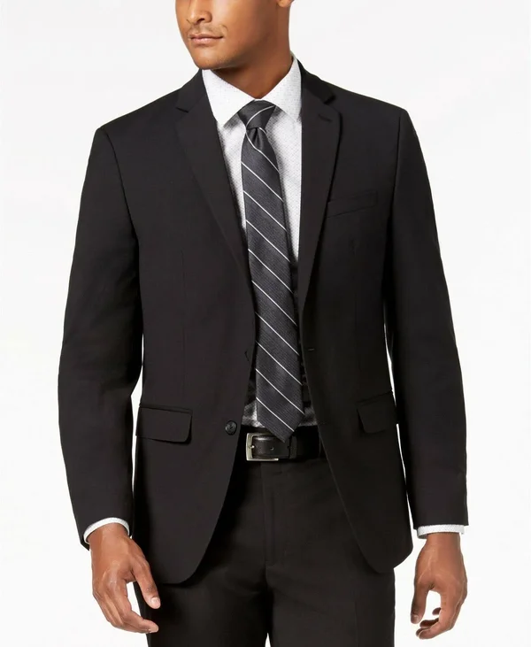 Van Heusen Flex Men's Slim-Fit Suit Jacket 38r Black New