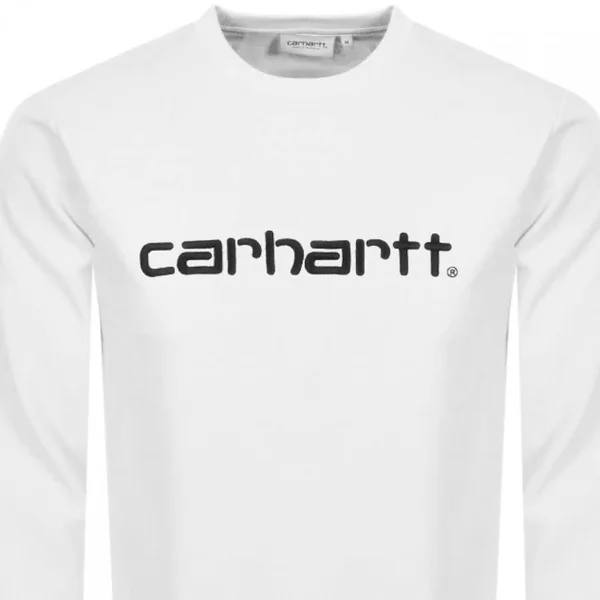 Carhartt Logo Sweatshirt - White - Sweatshirts