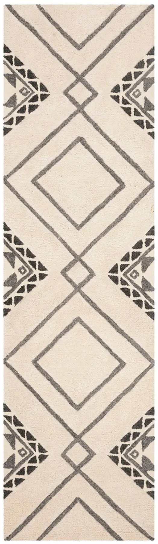 Safavieh Casablanca CSB301A 2&3x22 x 8&0x22 Runner Ivory, Grey Area Rug