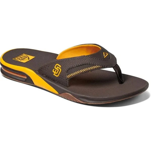 Reef Lifestyle San Diego Padres Brown/Yellow Fanning Bottle Opener Sandal