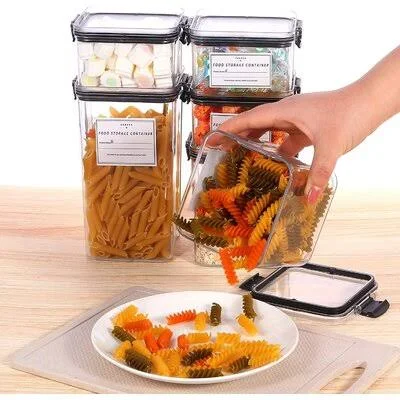 Food Storage Containers with Lids-Our 2 to 5 Plastic Kitchen Pantry Organization Storage Containers Dry Food Space Saver (MZ-4-3