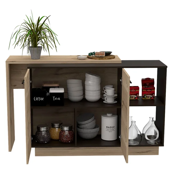 FM Furniture Aspen Kitchen Island Black Wengue