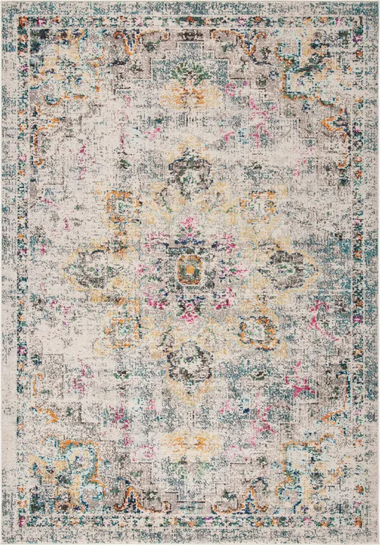 Safavieh Madison 400 Rug Collection MAD473F - Grey, Gold - 5& x 5& Square
