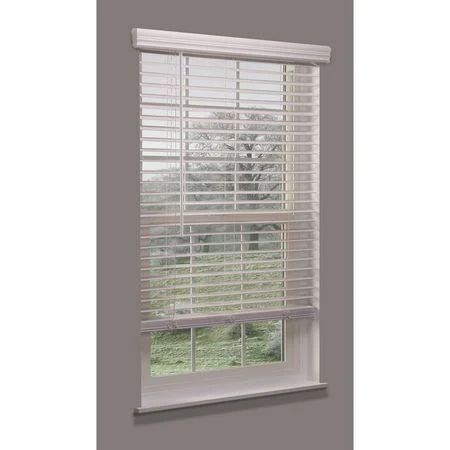Linen Avenue F5Wt2225B64Im Cordless Faux Wood Blind, white, 22-1/4x22w x 6