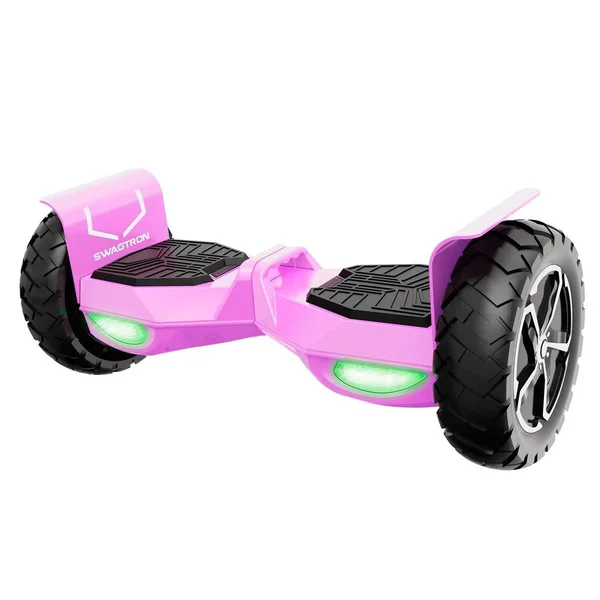 Swagtron Swagboard T6 Outlaw Off-Road Bluetooth Hoverboard, 12mph Speed, Pink