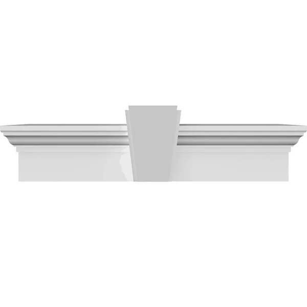 Ekena Millwork CRH06X32KA 32x22 Bottom Width x 35 1/2x22 Top Width x 6x22H x 1x22P Traditional Crosshead w/ Deco Keystone