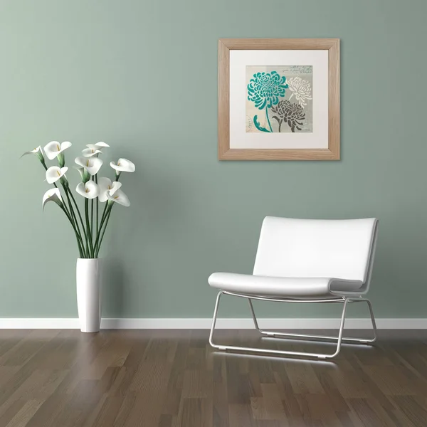 Trademark Fine Art Chrysanthemums I by Wellington Studio - White Matte, Birch Frame 11x11-Inch