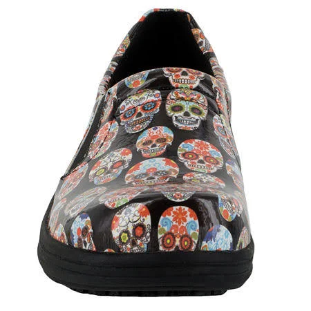 Easy Works by Easy Street Women's Bind Clogs - Skull Patent