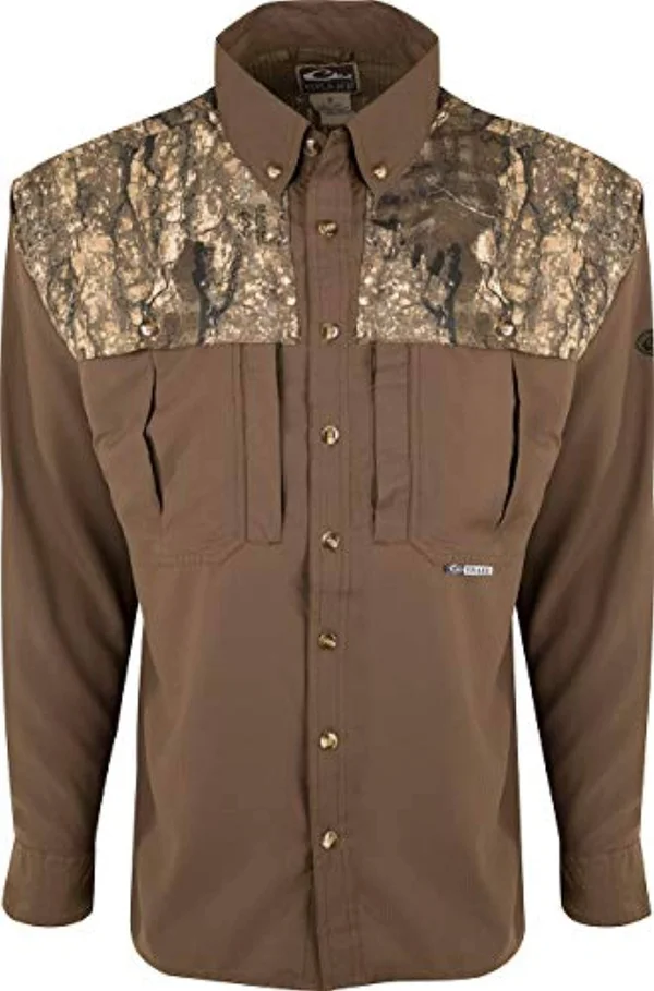 Drake Waterfowl Est Wingshooter&s Flyweight Two-Tone Realtree Max-5 Camo Shirt