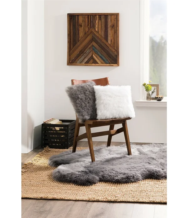 Ugg Sheepskin Area Throw Rug, Grey
