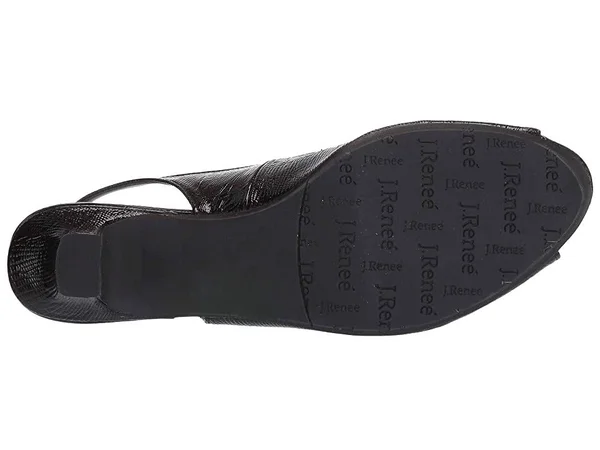 J. Renee Women's Jenvey Low Heel Slingback - Size: 9, Black Synthetic