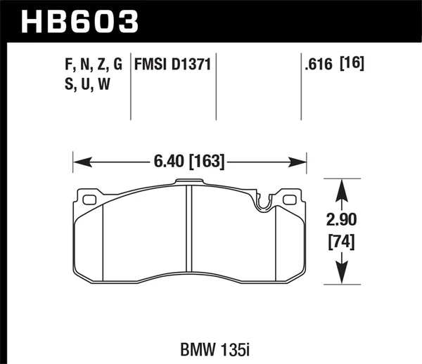 Hawk Performance HPS Brake Pads HB603F.616