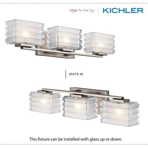 Kichler 45480NI Bazely Bath 4-Light Halogen, Brushed Nickel