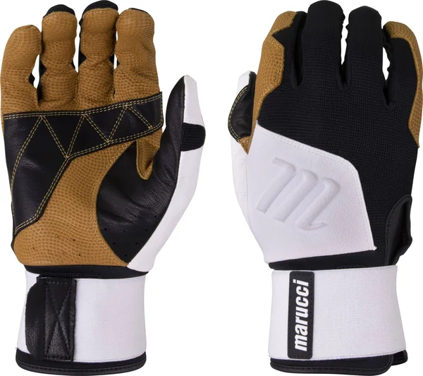 Marucci Blacksmith Adult Batting Gloves - White/Black - XL