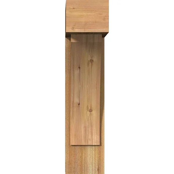 Ekena Millwork 1463873 8x22W x 22x22D x 34x22H Thorton Block Rough Sawn Bracket w/ Offset Brace - Western Red Cedar