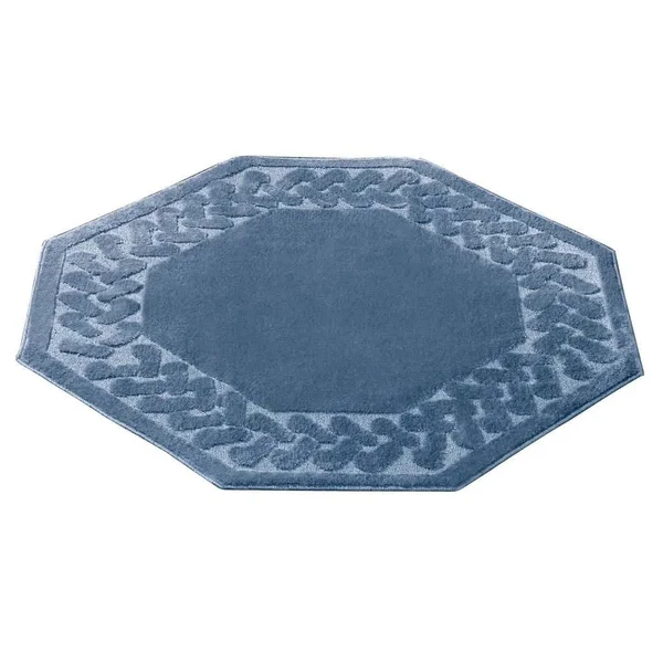 Herringbone Trim Solid Colored Skid-Resistant Decretive Accent Rugs - Grey