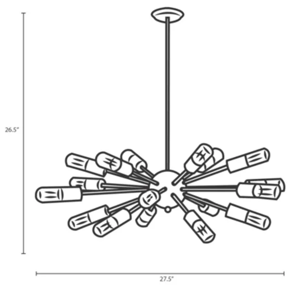 Modway Resolve Brass Pendant Chandelier