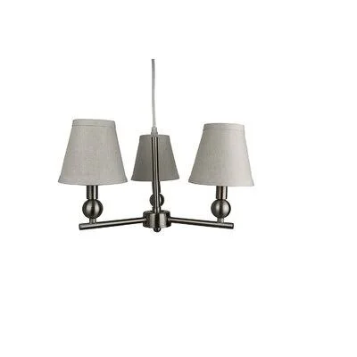Ariel 3-Light Shaded Classic, Traditional Chandelier Charlton Home Finish: Brushed Nickel, Shade Color: Beige