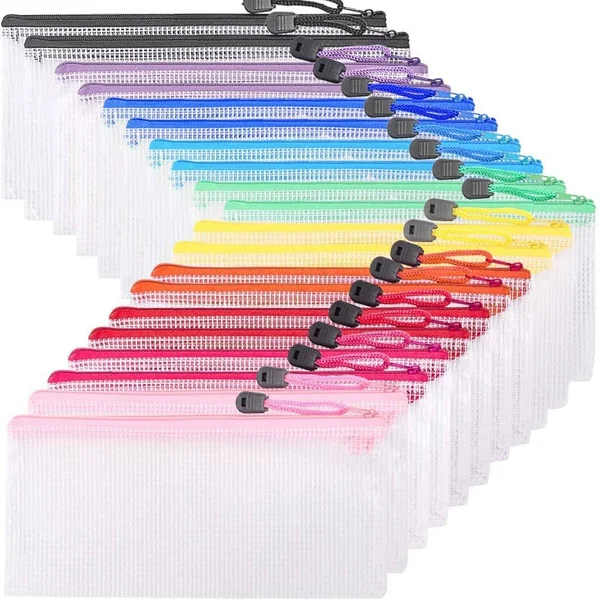 EOOUT 20 bolsas de pl醩tico con cremallera para l醦ices en 10 colores, para facturas, cosm閠icos, papeler韆 y almacenamiento de