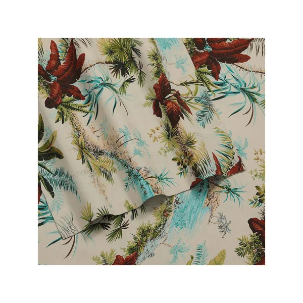 Tribeca Living Paradise Island Printed 300 TC Cotton Sateen Extra Deep Pocket Sheet Set - Size: Full