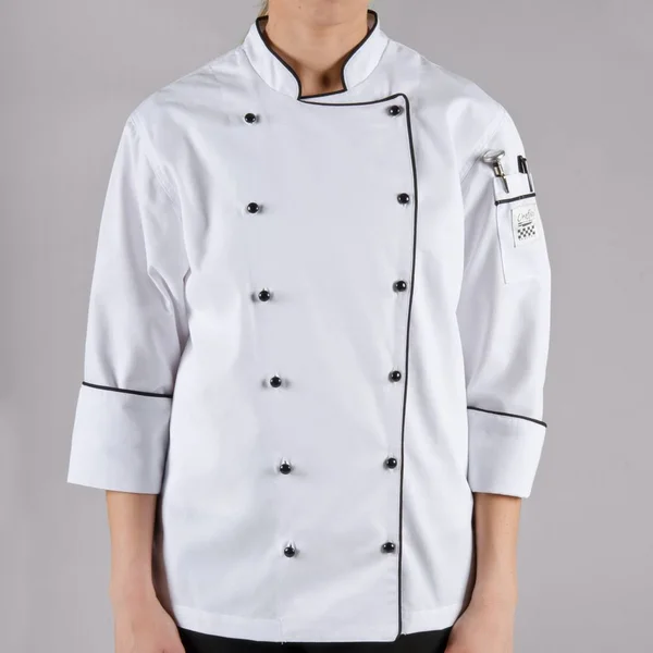 Chef Revival LJ044-XS Ladies Poly Cotton Brigade Chef Jacket - X-Small, Black PIPING