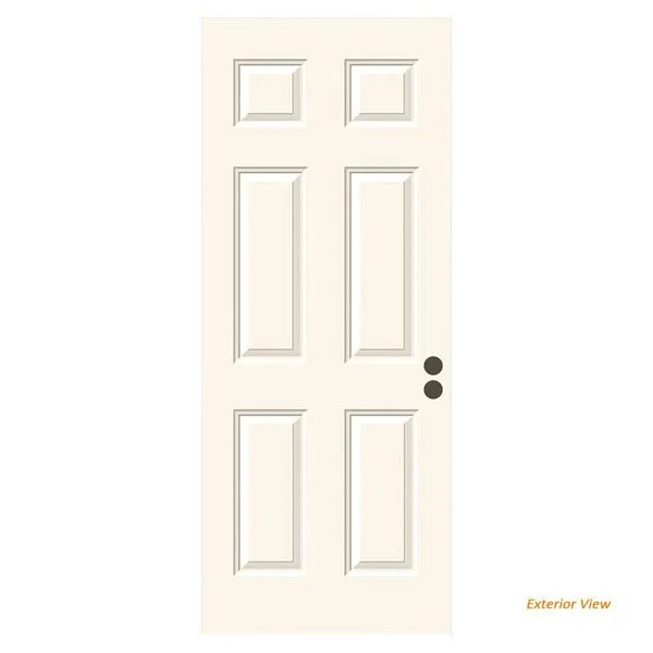 JELD-WEN 36 in. x 80 in. 6-Panel Primed Premium Steel Front Door Slab