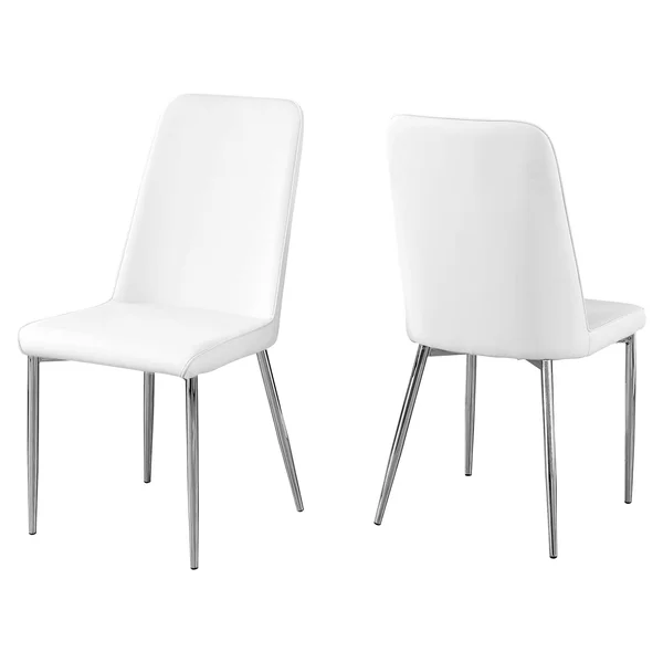 White Leather-Look 2 Piece Dining Chair