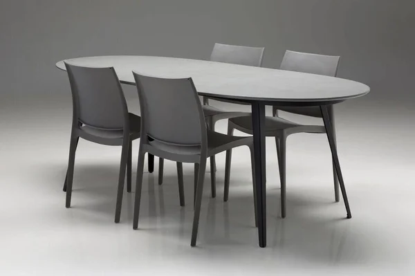 Mobital Vata Dining Chair Grey/Light Grey/White Polypropylene Set of 4