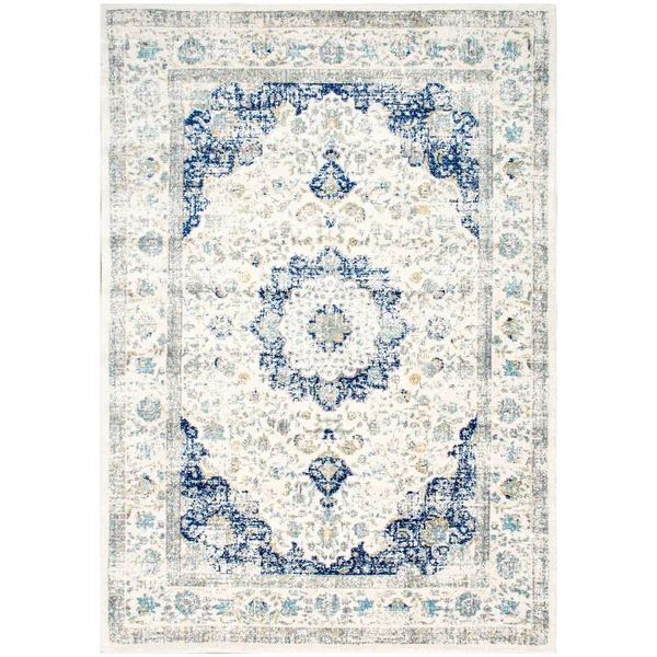 Nuloom Polypropylene 2& 8x22 X 12& Runner Rug In Blue/Ivory 200RZBD07A-28012