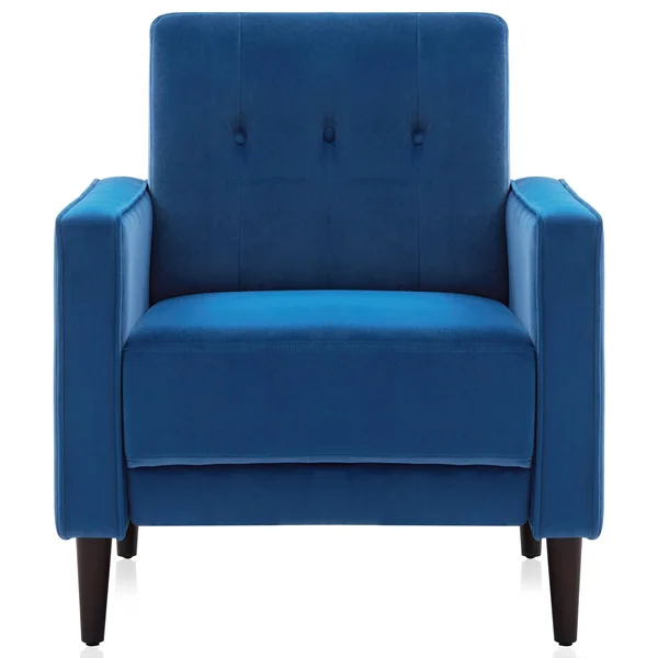 BELLEZE Valencia Accent Chair Tufted Fabric Armchair - 6 Colors - Standard - White