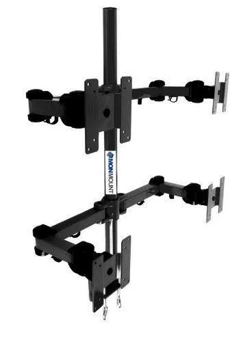 MonMount Quad LCD Stand Desk Clamp Holds Upto 4 27x22 LCD Monitors - Blue (LCD-2020BL)