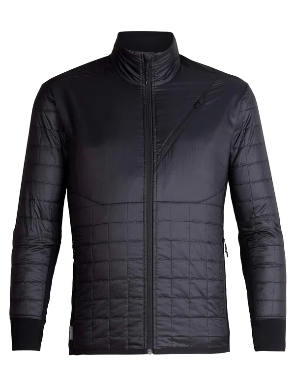 Icebreaker Men's Helix LS Zip Jacket - XL - Black, Jet Heather
