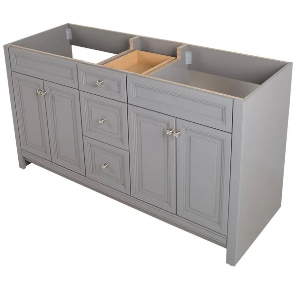 Home Decorators Collection Brinkhill 60 in. W x 34 in. H x 22 in. D Bath Vanity Cabinet Only in Sterling Gray