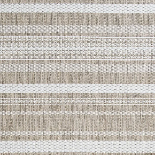 Couristan Recife Gazebo Stripe Champ/Taupe Area Rug - 7&6x22 x 7&6x22 Square
