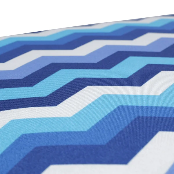 Pillow Perfect Outdoor Panama Wave Azure Squared Corners Seat Cushion (Set of 2)