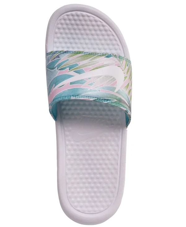 Nike Women's Benassi Just Do It Print Slides - White