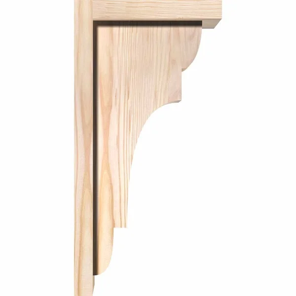Ekena Millwork COR06X12X20NEB01SDF 5 1/2x22W x 12x22D x 20x22H New Brighton Smooth Corbel w/Backplate - Douglas Fir