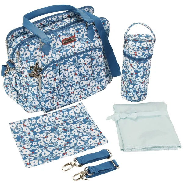 Kalencom Berlin Diaper Bag Berry Blossom Teal