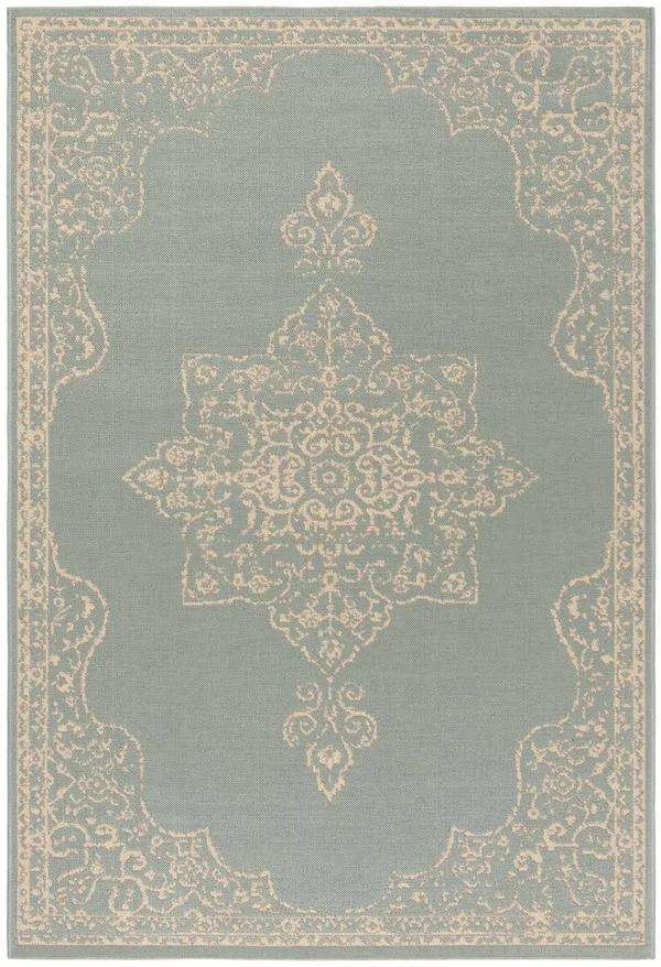 Safavieh Linden LND180L 4&0x22 x 6&0x22 Cream, Aqua Area Rug