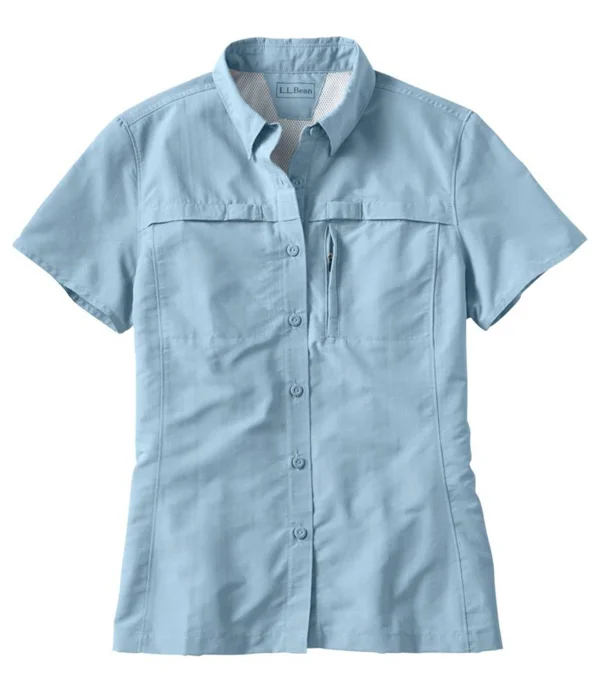 Women's Tropicwear Shirt, Short-Sleeve Blue Small, L.L.Bean
