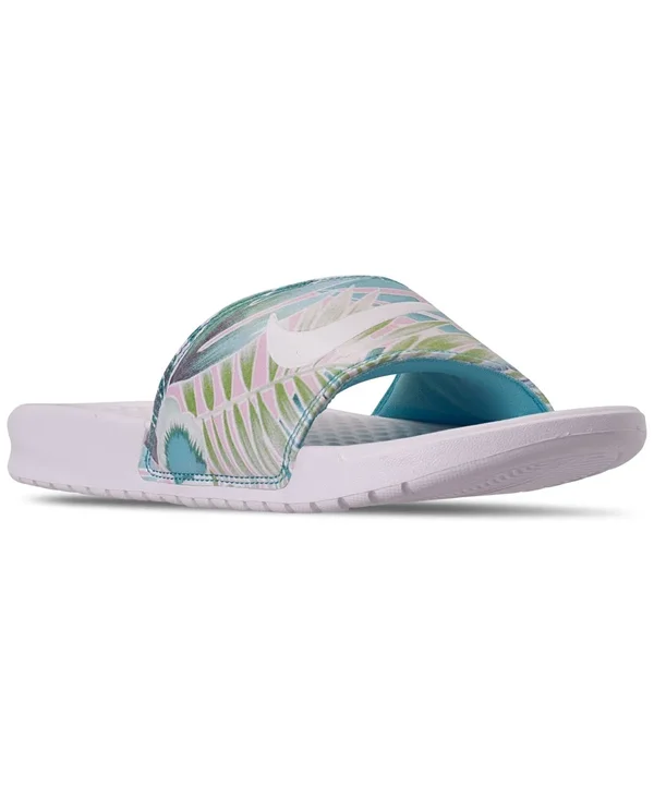 Nike Women's Benassi Just Do It Print Slides - White