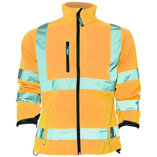 Yoko Mens Hi-Vis Sofshell Jacket - 3XL, Hi Vis Orange
