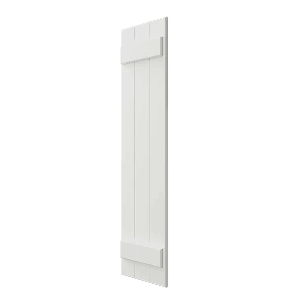 Ekena Millwork CWB12X026UNC 12x22W x 26x22H Exterior Three Board (2 Batten) Composite Board-n-Batten Shutters (Per Pair), Unfini