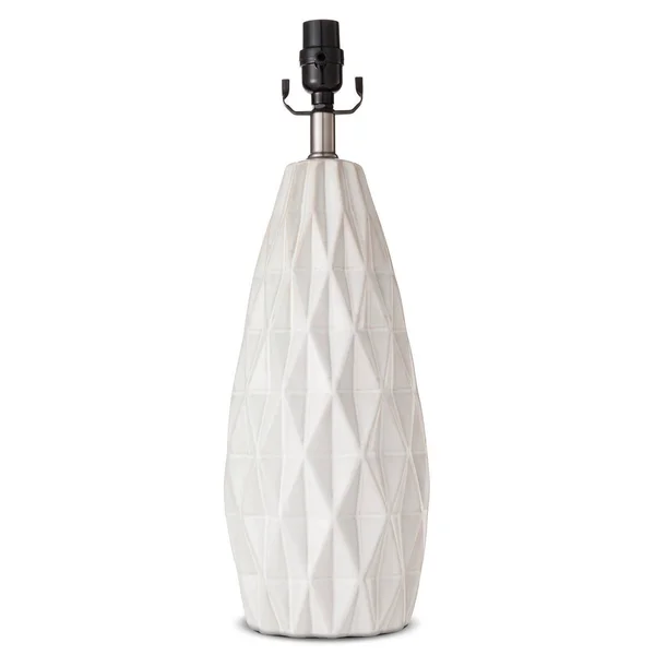 Faceted Ceramic Large Lamp Base White Includes Energy Efficient Light Bulb - Threshold