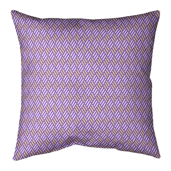 Two Color Stripe Diamonds Throw Pillow - 26 x 26 - Green & Orange - Faux Suede