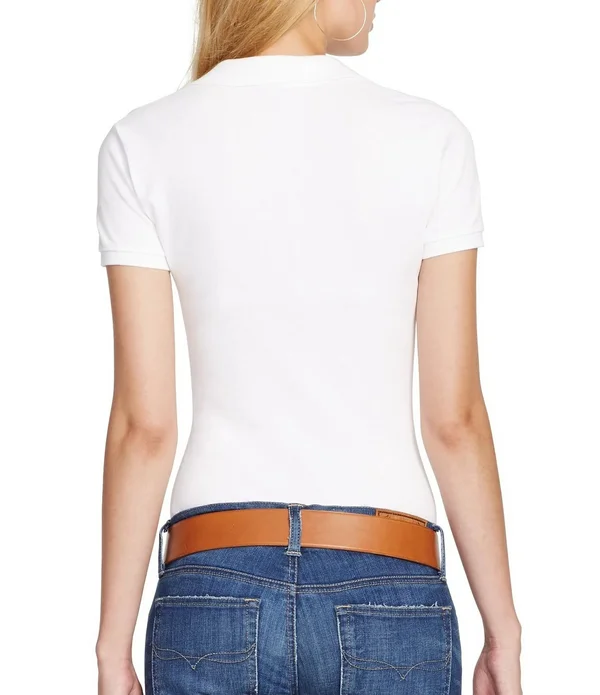 Polo Ralph Lauren Women's Skinny Stretch Polo Shirt - White - Size L