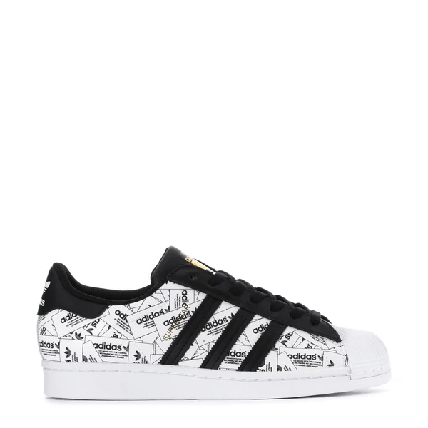 Adidas Superstar White/Black Print Men's Shoes - Size: 10