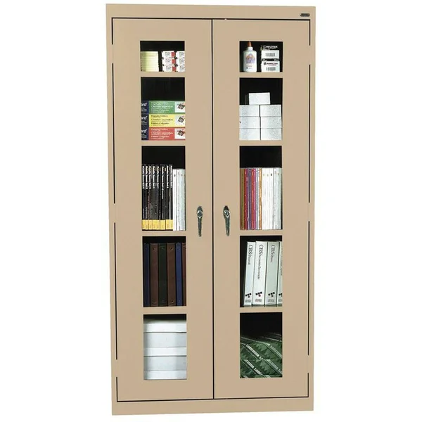 Sandusky Lee CA4V361872-04 Clear View Storage Cabinet, Tropic Sand - 36 x 18 x 72 in.