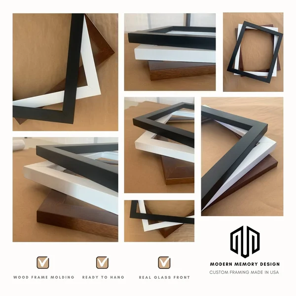 46x20 Picture Frames Brown Wood 46x20 Frame 46 x 20 Wooden Frames Brown